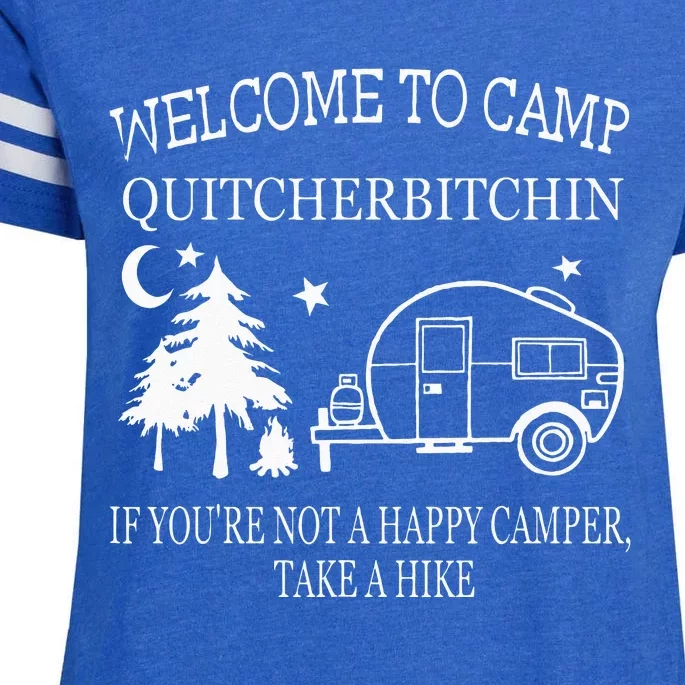 Welcome To Camp Quitcherbitchin Funny Camping Enza Ladies Jersey Football T-Shirt