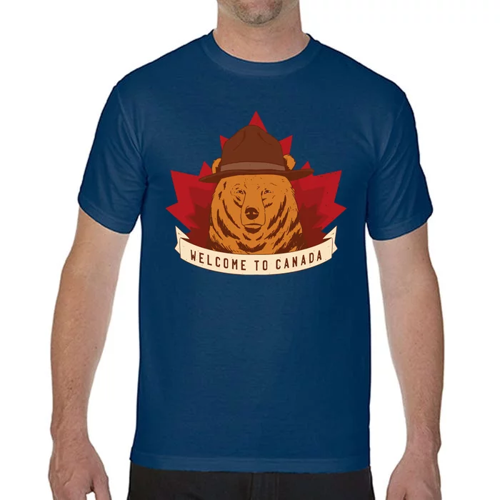 Welcome To Canada Maple Leaf Bear Comfort Colors T-Shirt