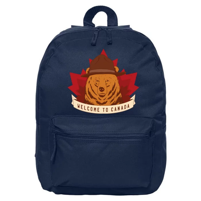 Welcome To Canada Maple Leaf Bear 16 in Basic Backpack