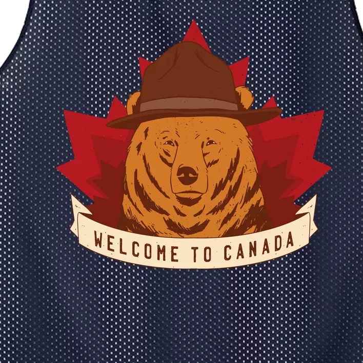 Welcome To Canada Maple Leaf Bear Mesh Reversible Basketball Jersey Tank