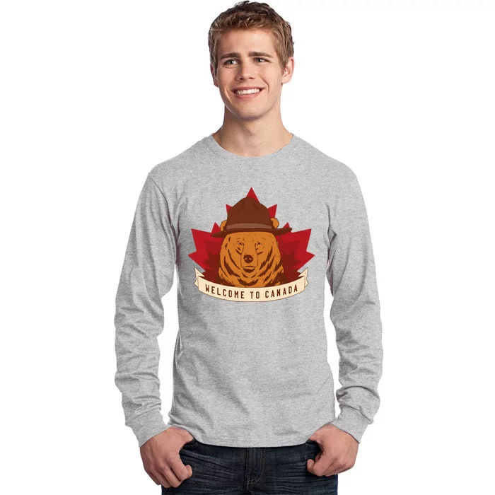 Welcome To Canada Maple Leaf Bear Tall Long Sleeve T-Shirt