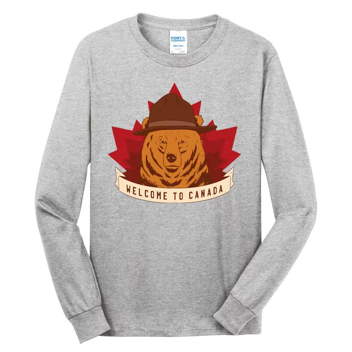 Welcome To Canada Maple Leaf Bear Tall Long Sleeve T-Shirt