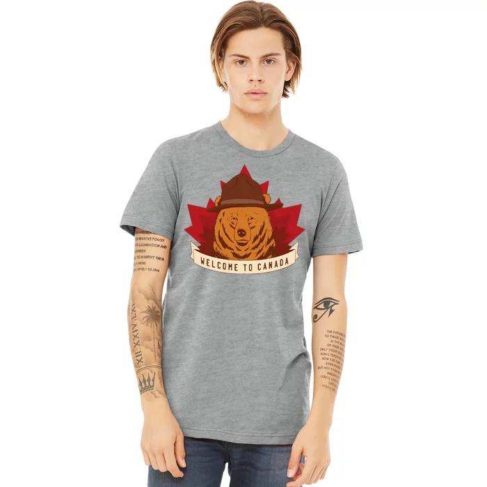 Welcome To Canada Maple Leaf Bear Premium T-Shirt