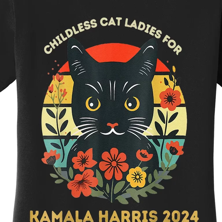 Women This Childless Cat Lady Is Voting Kamalaharris 2024 Gift Women's T-Shirt