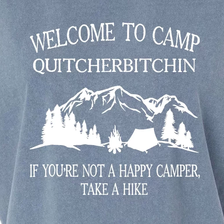 Welcome To Camp Quitcherbitchin Camp Camper Camping Graphic Garment-Dyed Women's Muscle Tee