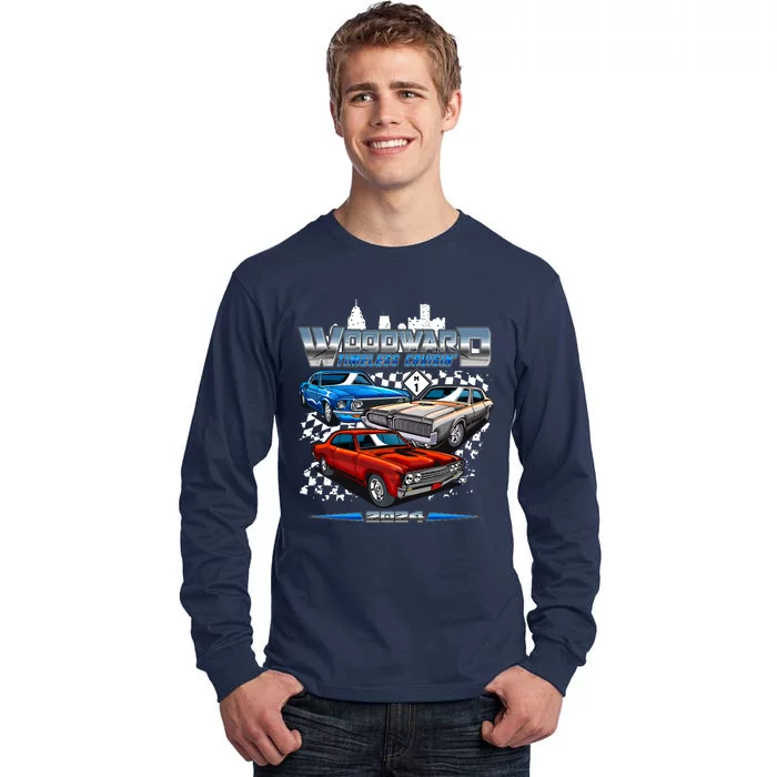 Woodward Timeless Cruisin 2024 Muscle Cars Tall Long Sleeve T-Shirt