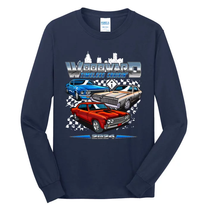 Woodward Timeless Cruisin 2024 Muscle Cars Tall Long Sleeve T-Shirt