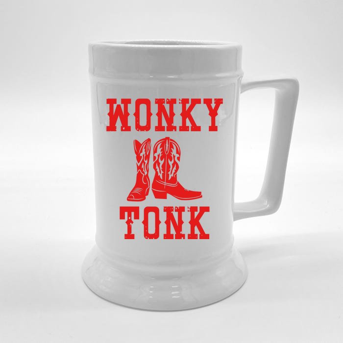 Wonky Tonk Cowboy Boots Front & Back Beer Stein