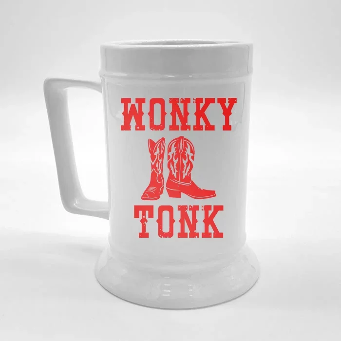 Wonky Tonk Cowboy Boots Front & Back Beer Stein