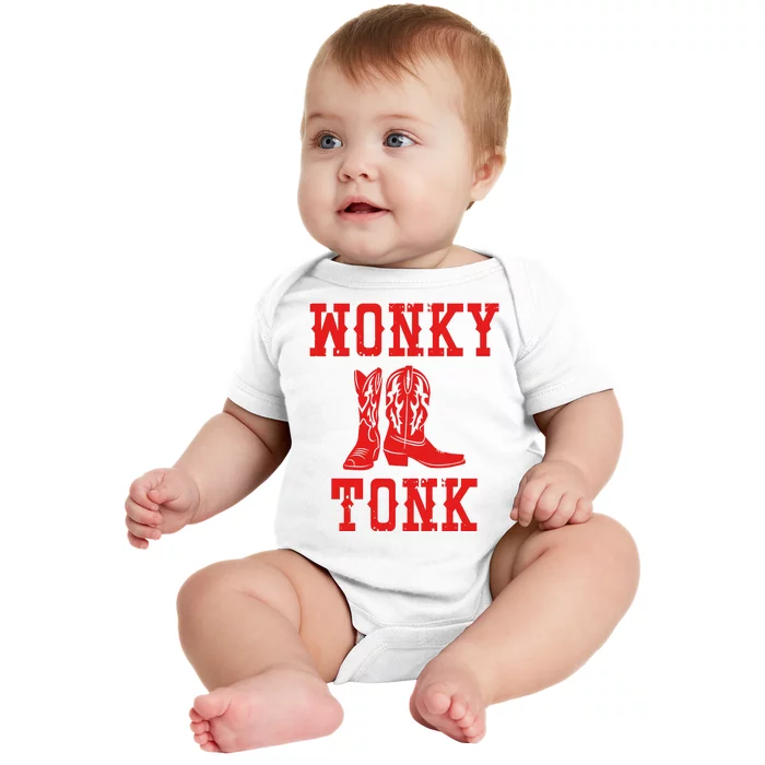 Wonky Tonk Cowboy Boots Baby Bodysuit