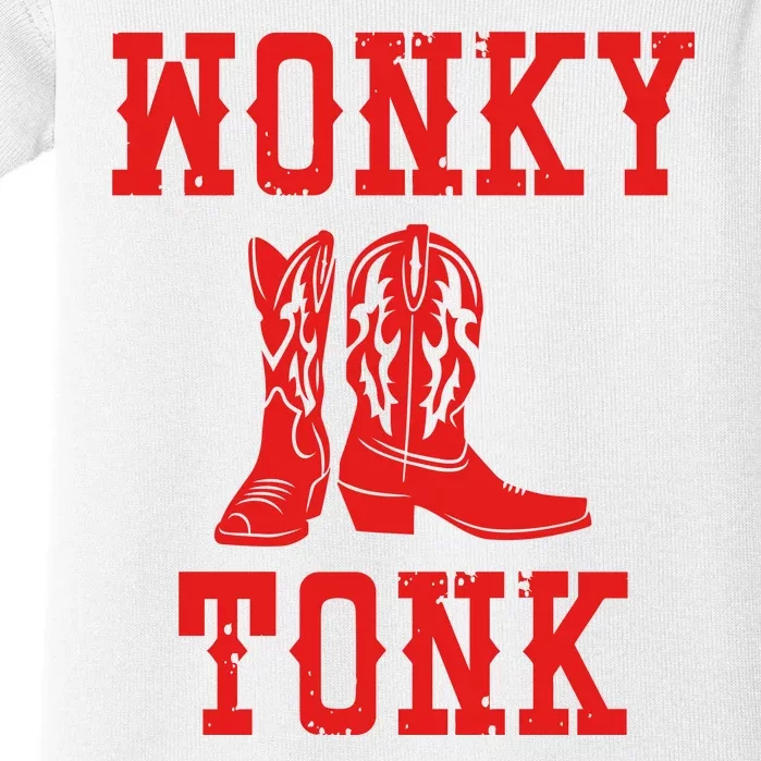 Wonky Tonk Cowboy Boots Baby Bodysuit