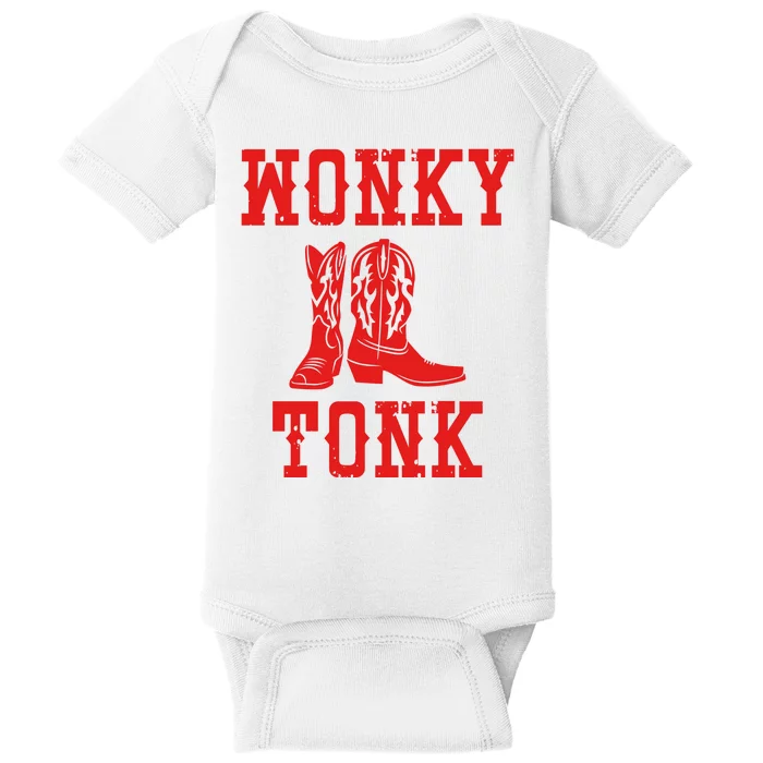 Wonky Tonk Cowboy Boots Baby Bodysuit