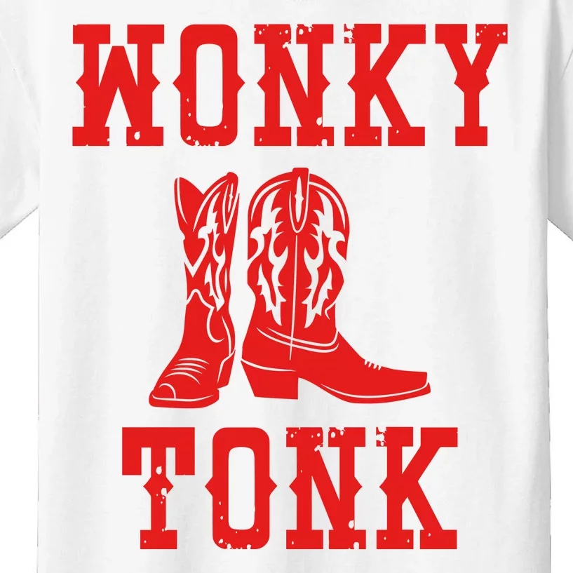 Wonky Tonk Cowboy Boots Kids T-Shirt