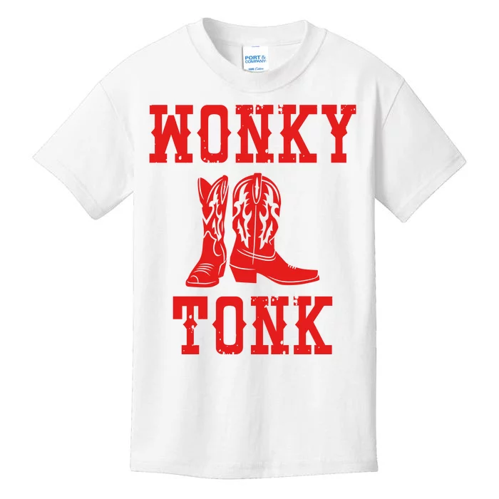 Wonky Tonk Cowboy Boots Kids T-Shirt