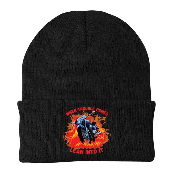 When Trouble Comes Lean Into It Knit Cap Winter Beanie