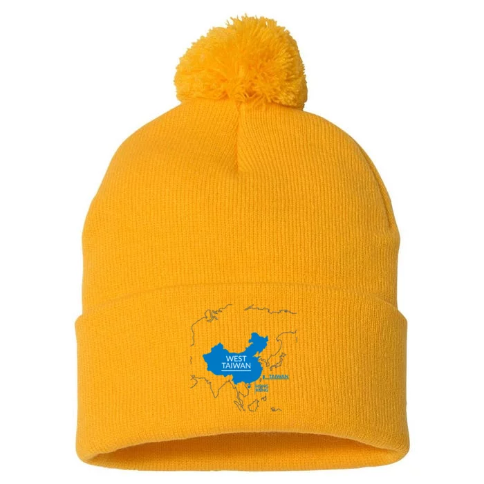 West Taiwan China Map Funny Cute Gift Pom Pom 12in Knit Beanie