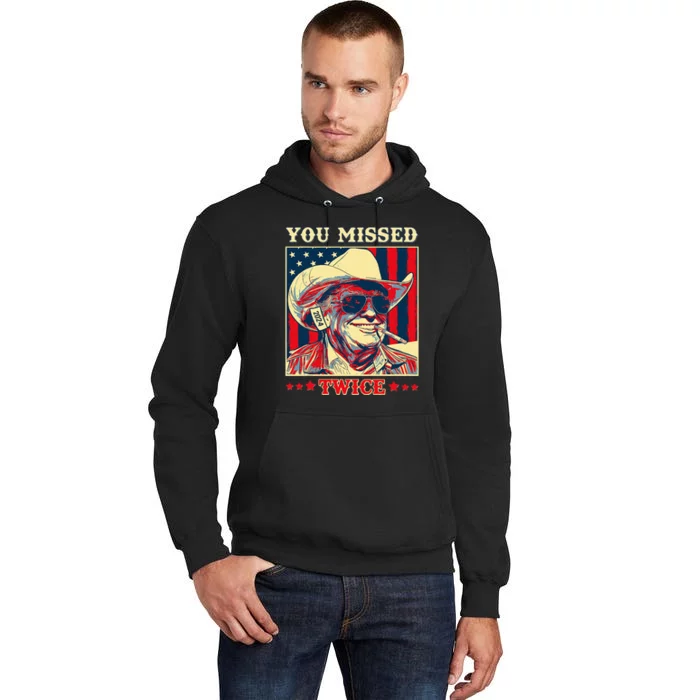 Western Trump Cow You Missed Twice Tall Hoodie