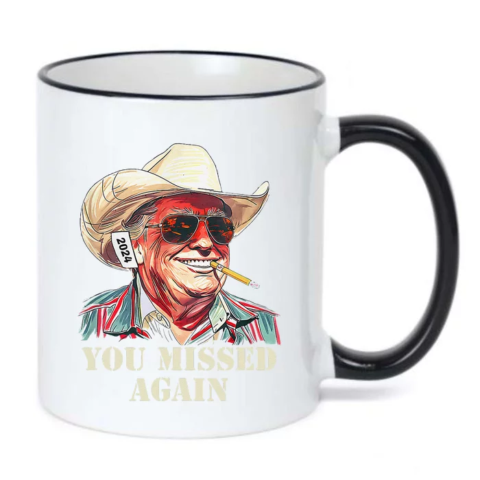 Western Trump Cowboy You Missed Again Gift Black Color Changing Mug