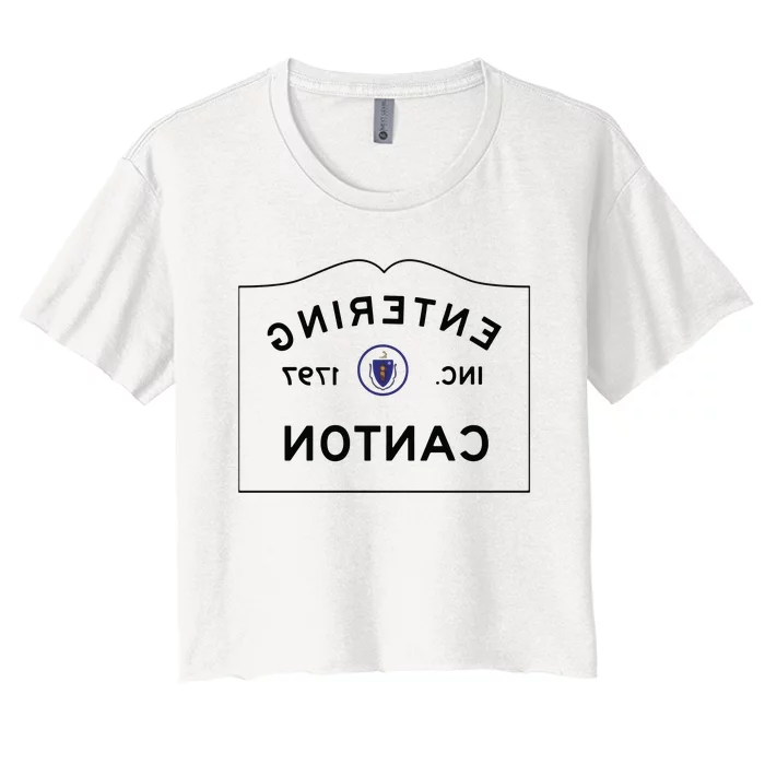 Welcome To Canton Mirrored Women's Crop Top Tee