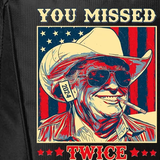 Western Trump Cowboy You Missed Twice City Backpack