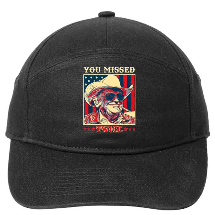 Western Trump Cowboy You Missed Twice 7-Panel Snapback Hat