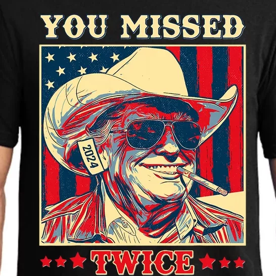 Western Trump Cowboy You Missed Twice Pajama Set