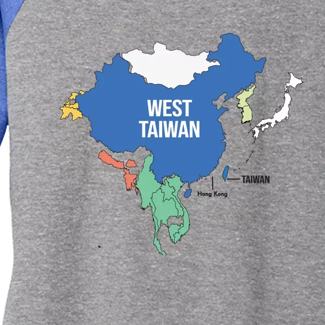 West Taiwan China Map Define China West Taiwan Funny China Funny Gift Women's Tri-Blend 3/4-Sleeve Raglan Shirt