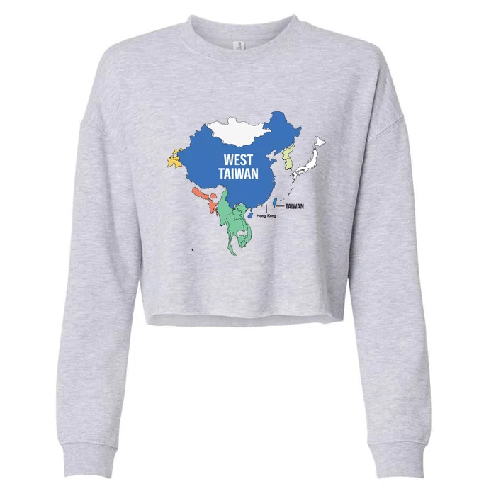 West Taiwan China Map Define China West Taiwan Funny China Funny Gift Cropped Pullover Crew