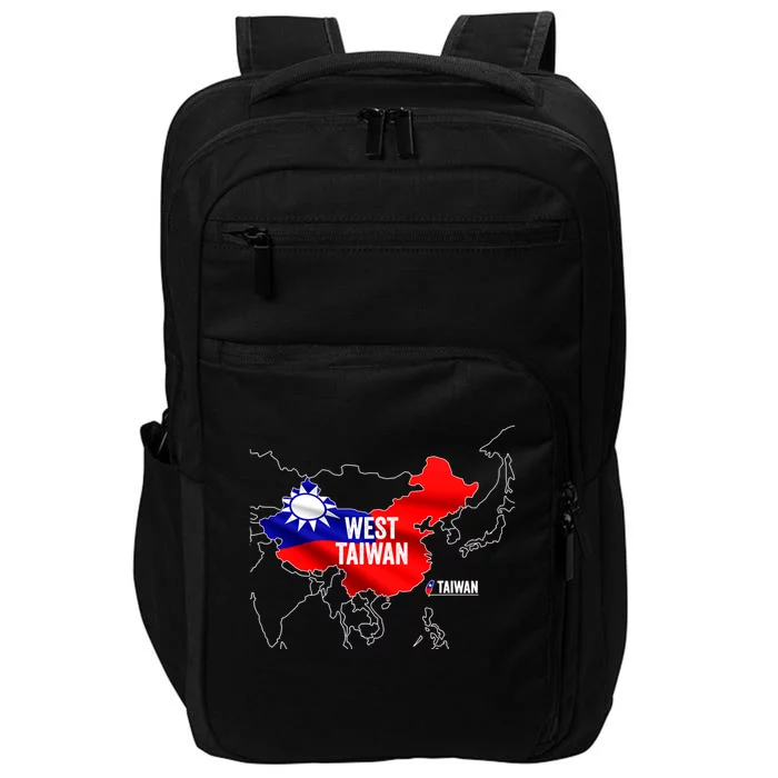 West Taiwan China Map I Love Taiwan Flag Taiwanese Pride Great Gift Impact Tech Backpack