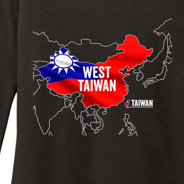 West Taiwan China Map I Love Taiwan Flag Taiwanese Pride Great Gift Womens CVC Long Sleeve Shirt