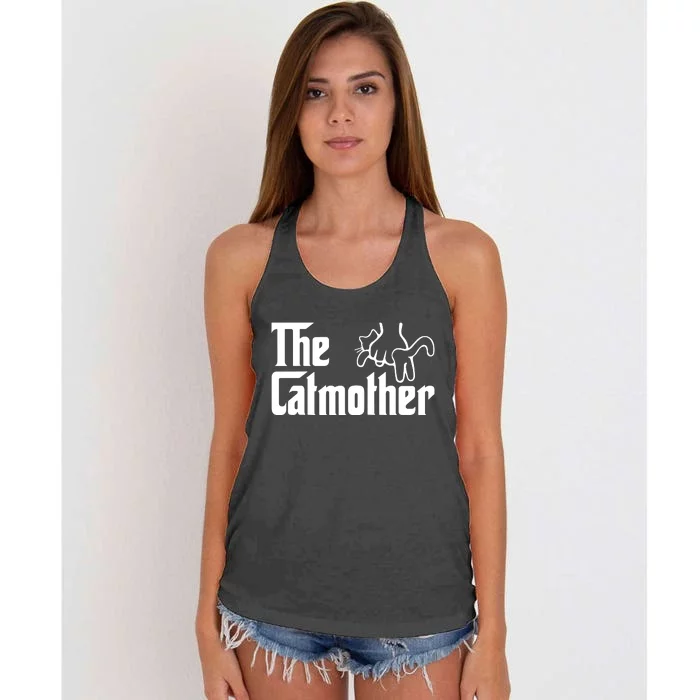 Womens The Catmother Cat Mom Mothers Day Gift Women's Knotted Racerback Tank