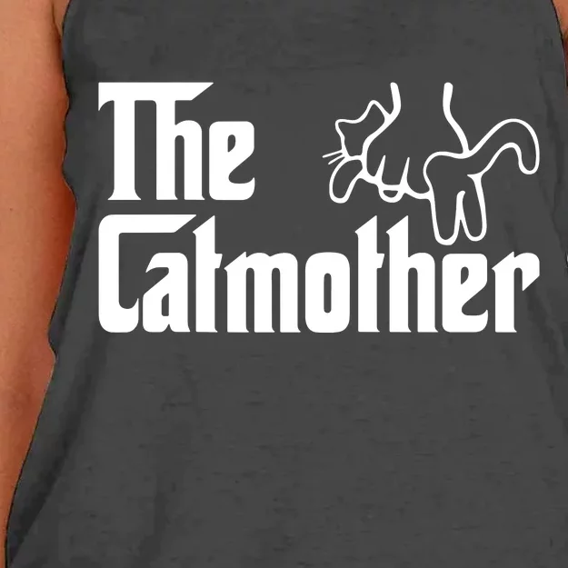 Womens The Catmother Cat Mom Mothers Day Gift Women's Knotted Racerback Tank