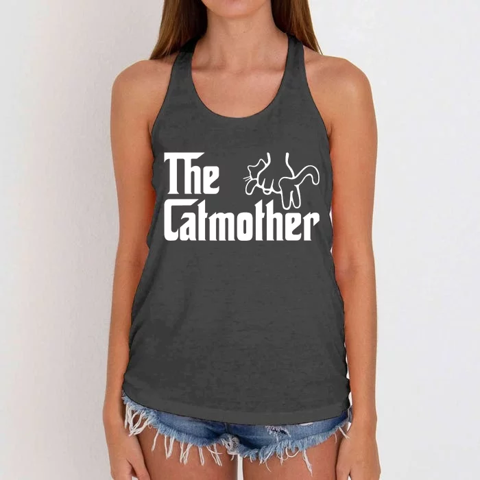 Womens The Catmother Cat Mom Mothers Day Gift Women's Knotted Racerback Tank