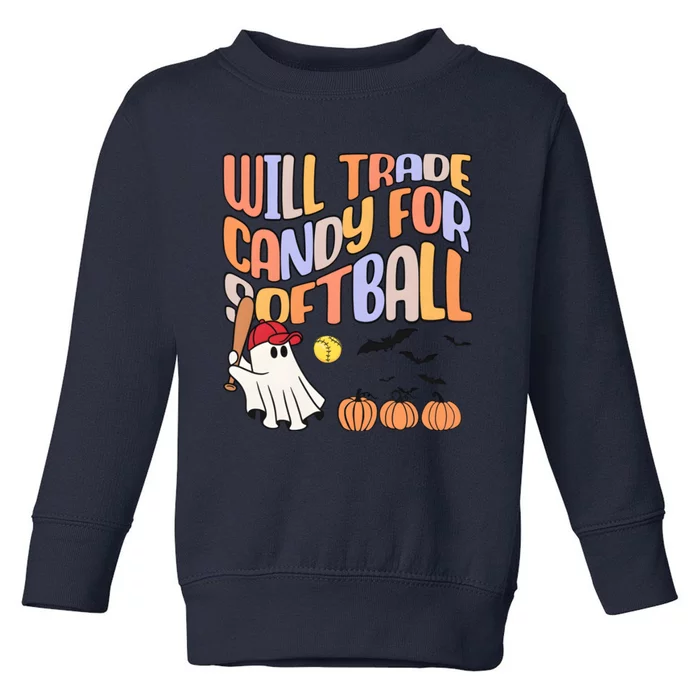 Will Trade Candy For Softball Toddler Sweatshirt