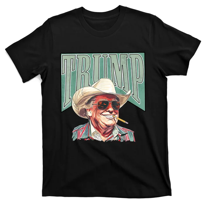 Western Trump Cowboy Make America Great Trump Daddy Maga T-Shirt