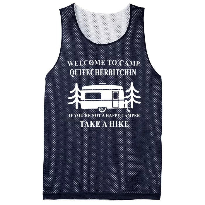 Welcome To Camp Quitcherbitchin Funny Camping Meme Mesh Reversible Basketball Jersey Tank