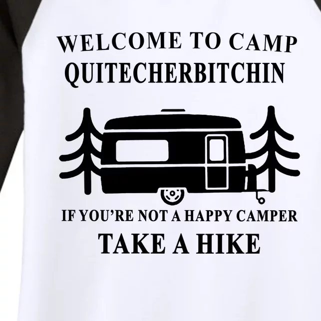 Welcome To Camp Quitcherbitchin Funny Camping Meme Women's Tri-Blend 3/4-Sleeve Raglan Shirt