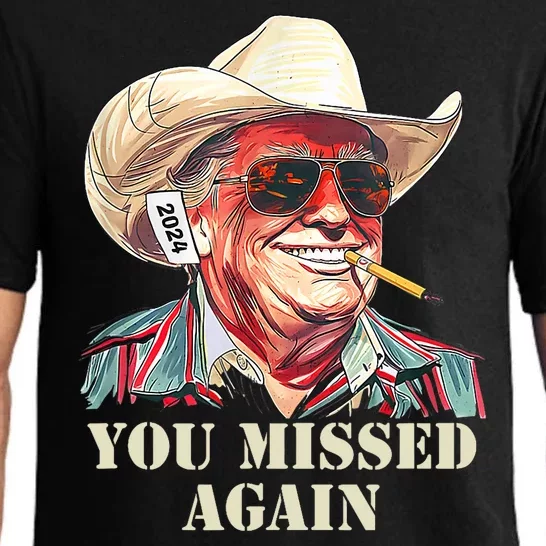 Western Trump Cowboy You Missed Again Pajama Set