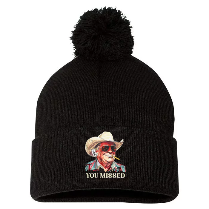 Western Trump Cowboy You Missed Pom Pom 12in Knit Beanie