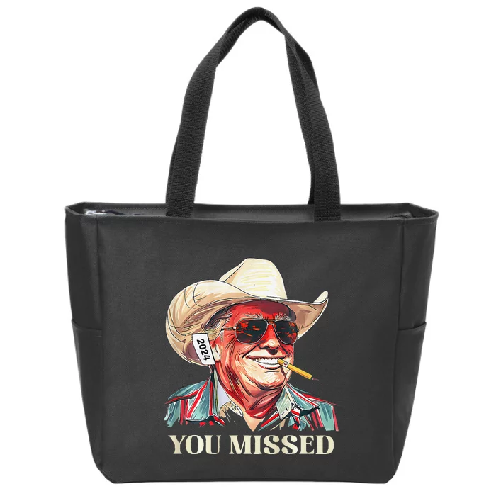 Western Trump Cowboy You Missed Zip Tote Bag