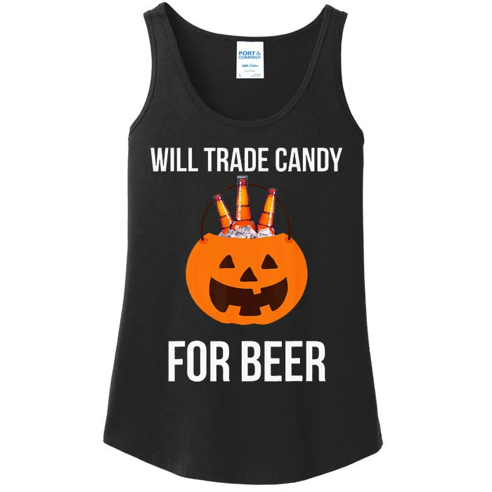 Will Trade Candy For Beer College Halloween Costume Adult Ladies Essential Tank