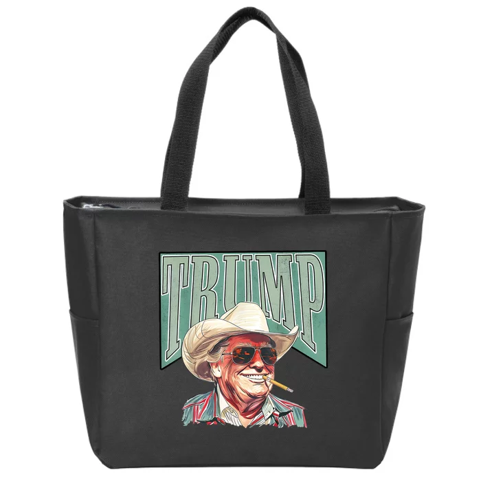 Western Trump Cowboy Make America Great Trump Daddy Maga Zip Tote Bag