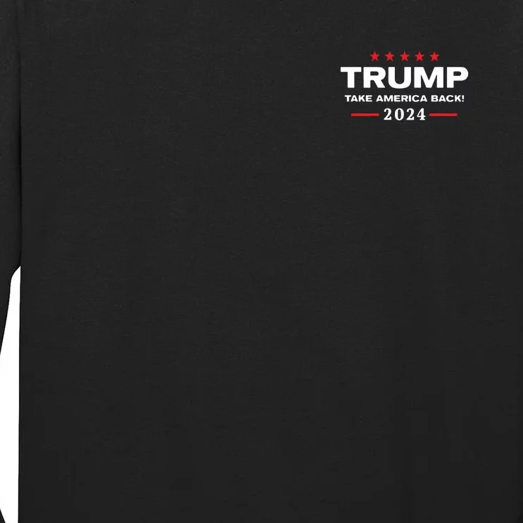 Western Trump Cowboy You Missed Trump 2024 Usa Flag Tall Long Sleeve T-Shirt