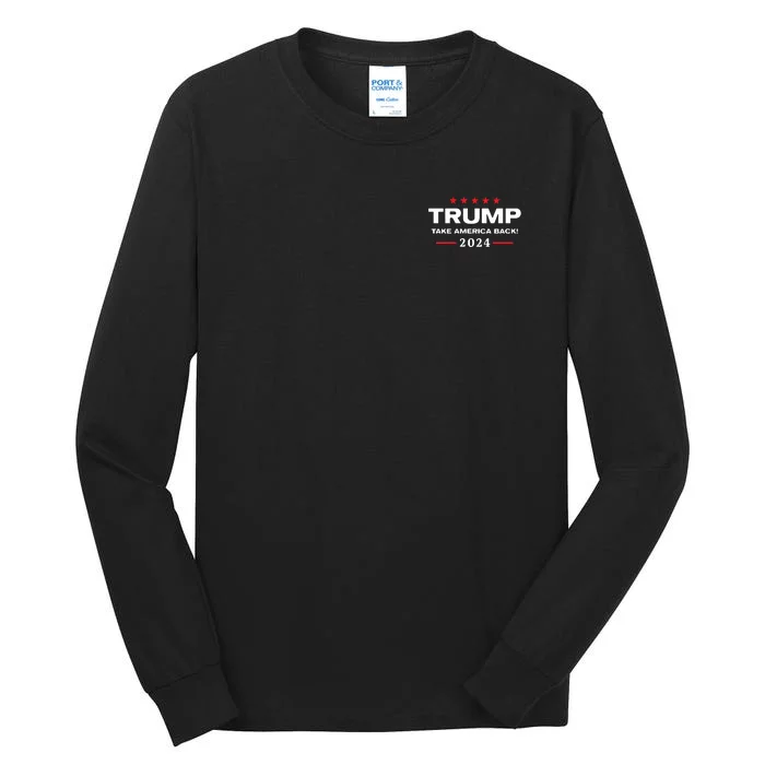 Western Trump Cowboy You Missed Trump 2024 Usa Flag Tall Long Sleeve T-Shirt