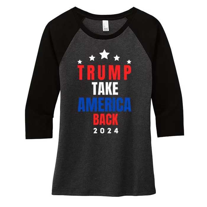 Western Trump Cow You Missed Trump 2024 Usa Flag Women's Tri-Blend 3/4-Sleeve Raglan Shirt