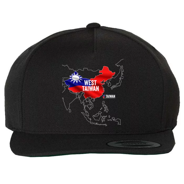 West Taiwan China Map Gift Wool Snapback Cap