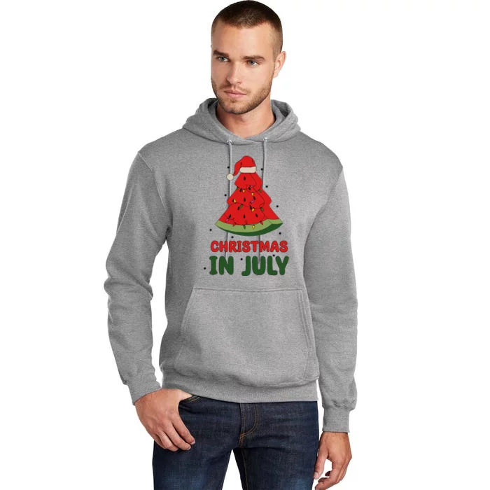 Watermelon Tree Christmas In July Festivities Tall Hoodie