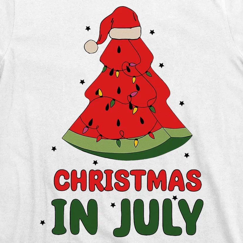 Watermelon Tree Christmas In July Festivities T-Shirt