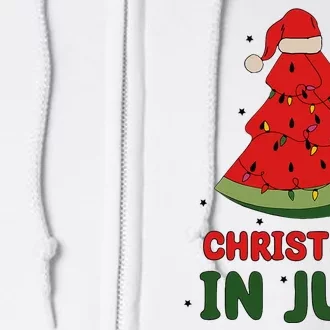 Watermelon Tree Christmas In July Festivities Full Zip Hoodie