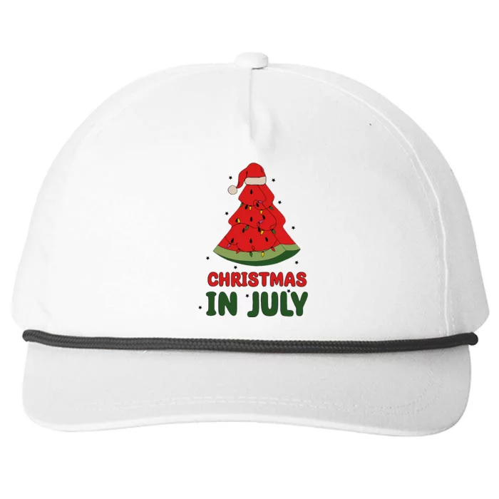 Watermelon Tree Christmas In July Festivities Snapback Five-Panel Rope Hat